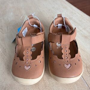 Stride Rite Tan Kids Dress Shoes with Heart Design
